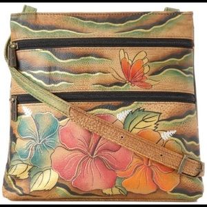Anuschka Leather Handpainted Crossbody